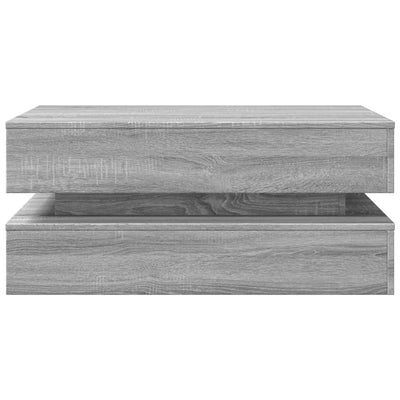 Harmaa sohvapöytä led-valoilla Celestina 90x50x40cm (sonoma)