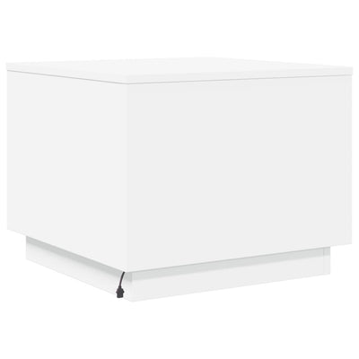 Sohvapöytä LED-valoilla valkoinen 50x50x40 cm