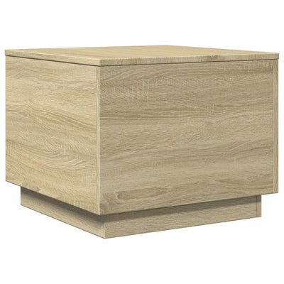 Sohvapöytä LED-valoilla Sonoma-tammi 50x50x40 cm