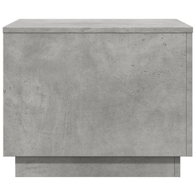 Sohvapöytä LED-valoilla betoninharmaa 50x50x40 cm