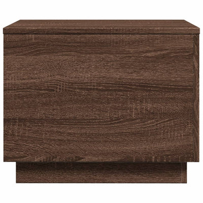 Sohvapöytä LED-valoilla ruskea tammi 50x50x40 cm