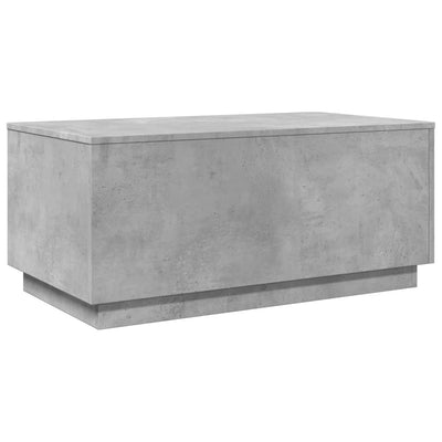 Sohvapöytä LED-valoilla betoninharmaa 90x50x40 cm