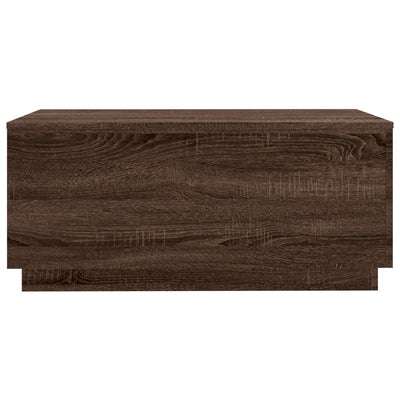 Sohvapöytä LED-valoilla ruskea tammi 90x50x40 cm