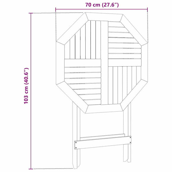 Täysi akaasiapuu puutarhapöytä kokoontaittuva Basal Ø70x75cm