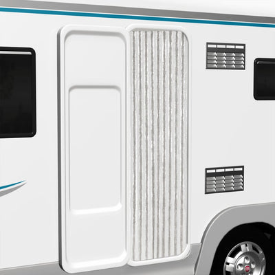 Hyönteisverho vaaleanharmaa ja valkoinen 56x185 cm chenille