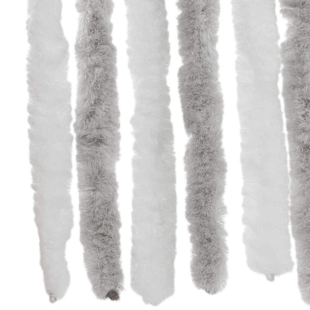 Hyönteisverho vaaleanharmaa ja valkoinen 56x200 cm chenille