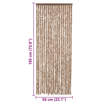 Beige ja tummanruskea hyönteisverho Septilici 56x185cm (chenille)