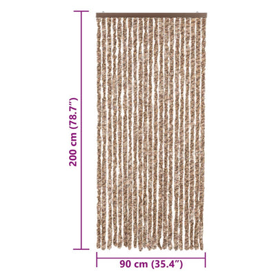 Beige ja tummanruskea hyönteisverho Septilici 90x200cm (chenille)