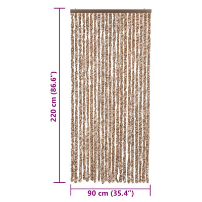 Beige ja tummanruskea hyönteisverho Septilici 90x220cm (chenille)