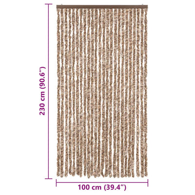 Beige ja tummanruskea hyönteisverho Septilici 100x230cm (chenille)