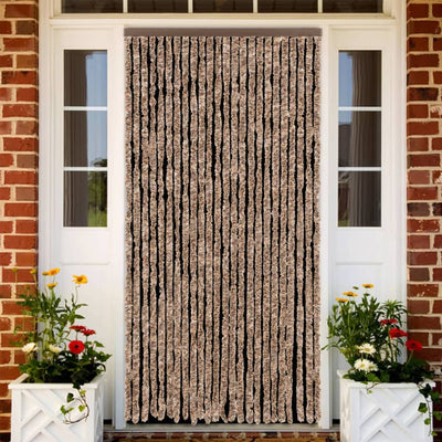 Beige ja tummanruskea hyönteisverho Septilici 100x230cm (chenille)