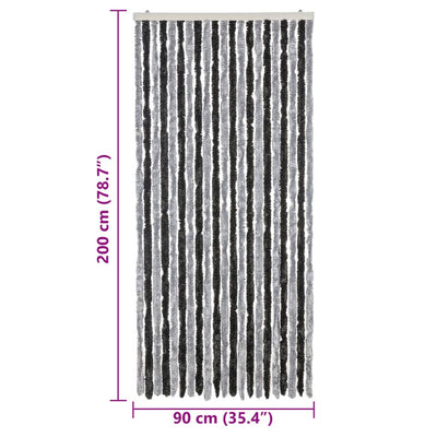 Harmaa ja musta hyönteisverho Septilici 90x200cm (chenille)