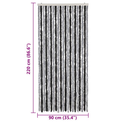 Harmaa ja musta hyönteisverho Septilici 90x220cm (chenille)