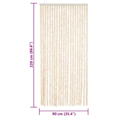 Beige ja valkoinen hyönteisverho Septilici 90x220cm (chenille)