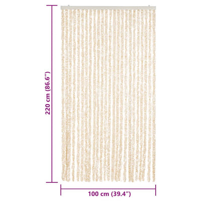 Beige ja valkoinen hyönteisverho Septilici 100x220cm (chenille)