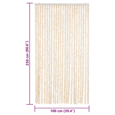 Beige ja valkoinen hyönteisverho Septilici 100x230cm (chenille)