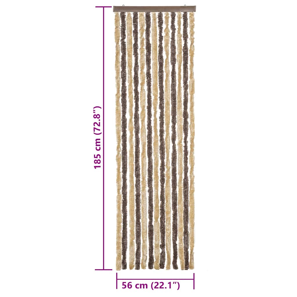 Hyönteisverho tummanruskea ja beige 56x185 cm chenille