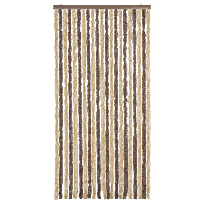 Tummanruskea ja beige hyönteisverho Septilici 90x220cm (chenille)