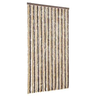 Tummanruskea ja beige hyönteisverho Septilici 100x230cm (chenille)