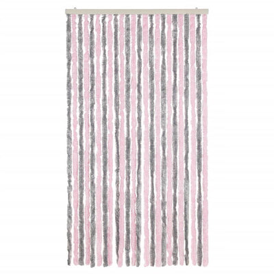 Hopeanharmaa ja pinkki hyönteisverho Septilici 100x220cm (chenille)