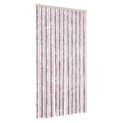Hopeanharmaa ja pinkki hyönteisverho Septilici 100x230cm (chenille)