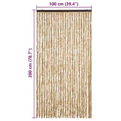 Beige hyönteisverho Septilici 100x200cm (chenille)