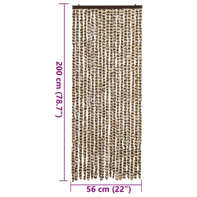 Beige ja ruskea hyönteisverho Septilici 56x200cm (chenille)