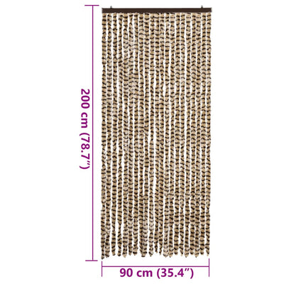 Beige ja ruskea hyönteisverho Septilici 90x200cm (chenille)