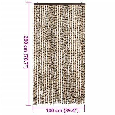 Beige ja ruskea hyönteisverho Septilici 100x200cm (chenille)