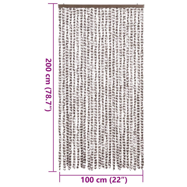 Hyönteisverho taupe ja valkoinen 100x200 cm chenille