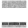 Betoninharmaa tv-seinäyksikkösarja Condurachi (5-osainen, puinen)