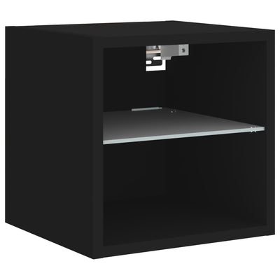 7-osainen LED TV-kaappisarja musta tekninen puu