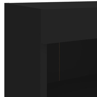 7-osainen LED TV-kaappisarja musta tekninen puu