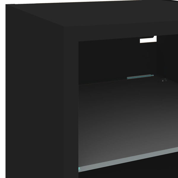 6-osainen LED TV-kaappisarja musta tekninen puu