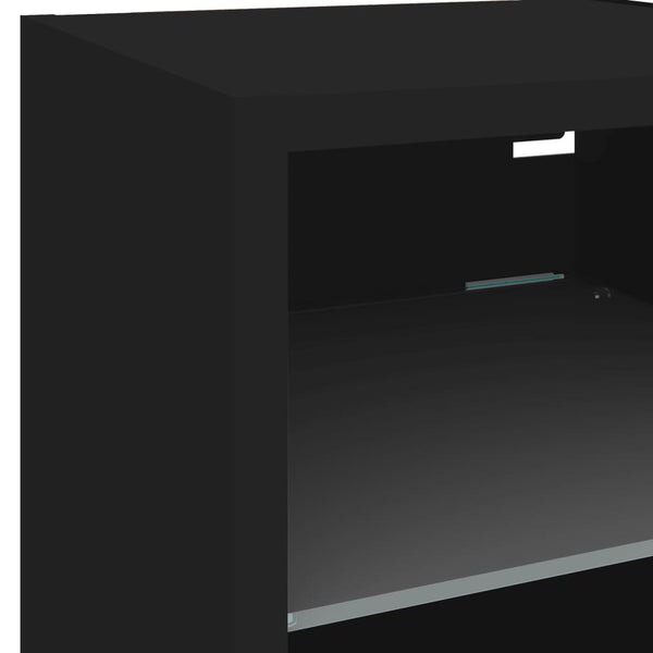 8-osainen LED TV-kaappisarja musta tekninen puu