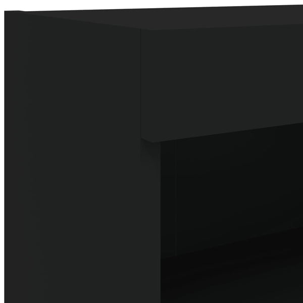 8-osainen LED TV-kaappisarja musta tekninen puu