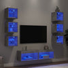 8-osainen LED TV-kaappisarja betoninharmaa tekninen puu