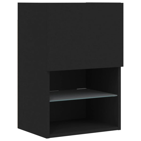 4-osainen LED TV-kaappisarja musta tekninen puu