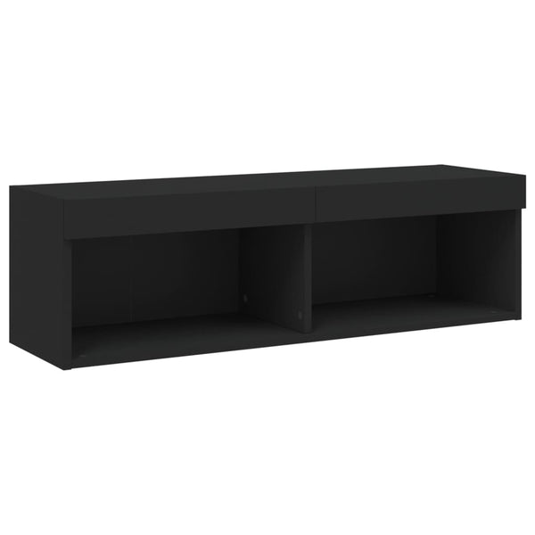 4-osainen LED TV-kaappisarja musta tekninen puu