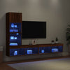 4-osainen LED TV-kaappisarja ruskea tammi tekninen puu