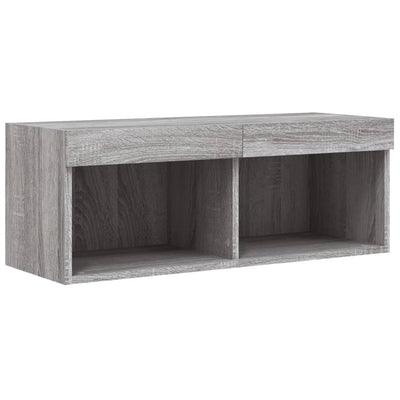 4-osainen LED TV-kaappisarja harmaa Sonoma tekninen puu