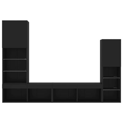 4-osainen LED TV-kaappisarja musta tekninen puu