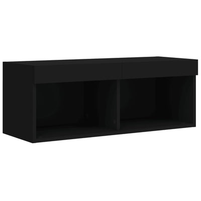 4-osainen LED TV-kaappisarja musta tekninen puu