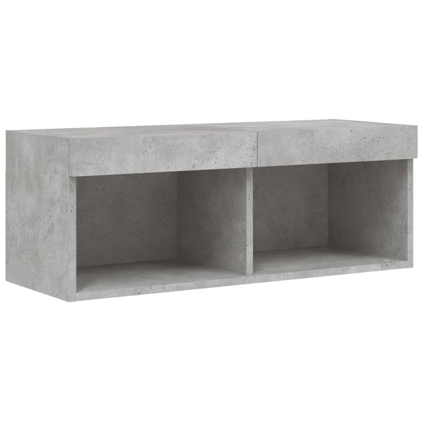 4-osainen LED TV-kaappisarja betoninharmaa tekninen puu