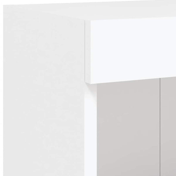 5-osainen teknisestä puusta valmistettu valkoinen LED TV-kaappisarja