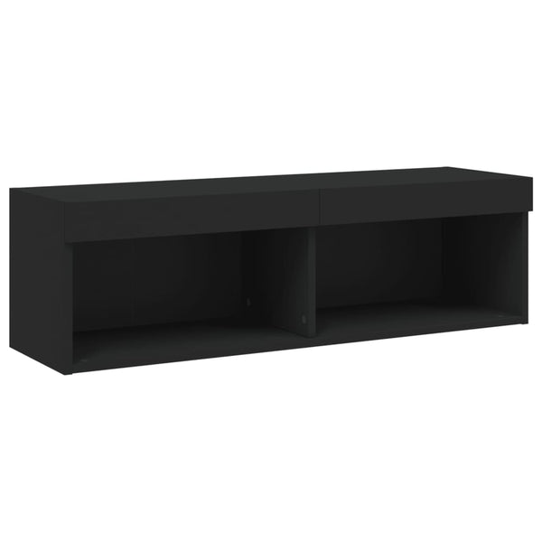 6-osainen LED TV-kaappisarja musta tekninen puu