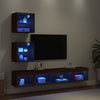 5-osainen LED TV-kaappisarja ruskea tammi tekninen puu