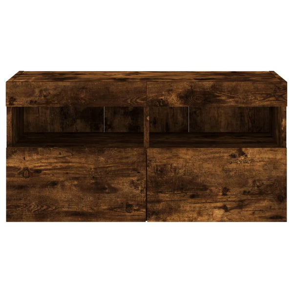 4-osainen LED TV-kaappisarja savutammi tekninen puu