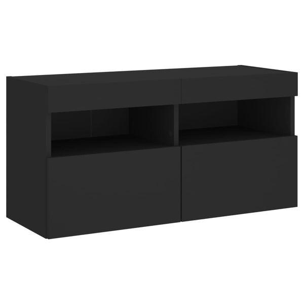 5-osainen LED TV-kaappisarja musta tekninen puu