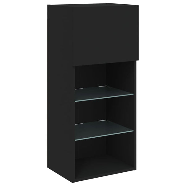 5-osainen LED TV-kaappisarja musta tekninen puu